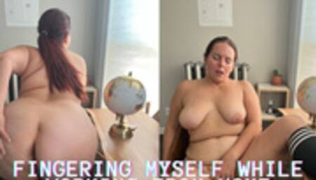 Fingering myself on a video call while working from home 1080p HD