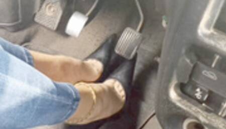 Super Sexy Pedal Pumping Goddess in classic Black Stilettos by Katherine