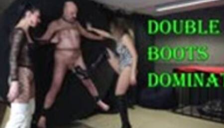 POWERFUL LATEX BOOTS- DOUBLE BALLBUSTING - BOOTS EDITION