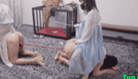 Cock tug-of-war competition - Corporal - bondage - riding - caning (FHD)