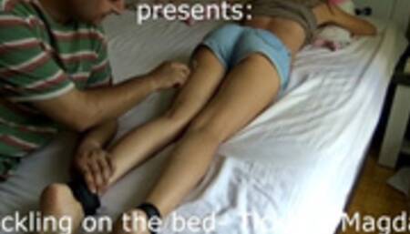 Tickling on the bed 1- Tickling Magda face down
