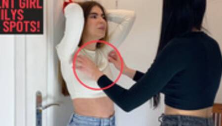 Tickling Student Girl Emily under her Shirt!