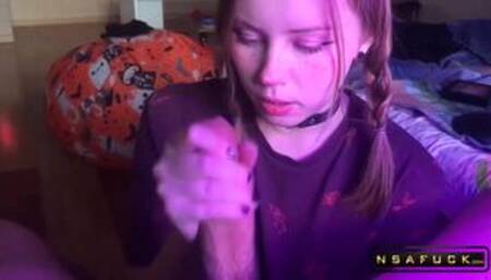 Younger Stepsister Sucks Big Cock and Ge