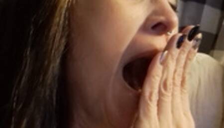 Yawn Fetish - Goth With Facial Piercings