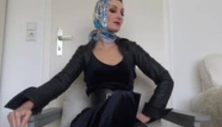 Trying on new headscarves - tied differently