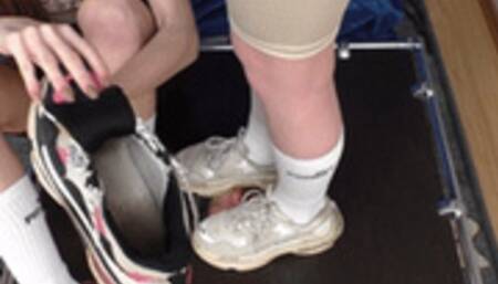 Teen girls in Balenciaga sneakers try to crush my face (part 3 of 11), flo521x 1080p