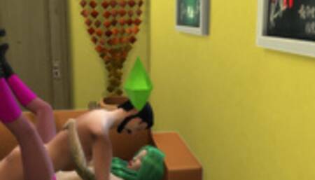 Green Haired Asian Has A Few Drinks And Fucks Stranger In VIP Room