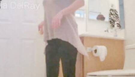 Velvet Leggings in the Bathroom hd mp4