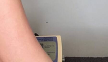 BP CUFF ON MY ANKLE! BAREFEEET & STETH