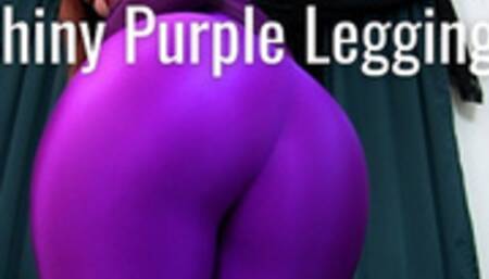 Shiny purple leggings