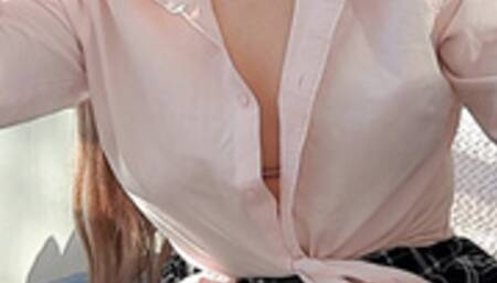 Smoking fetish school uniform