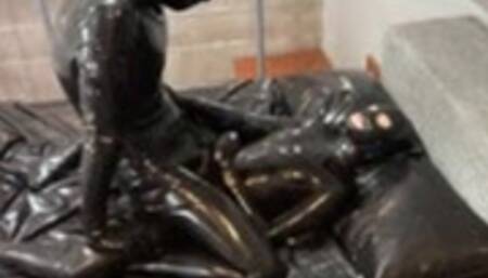 First pegging in latex! With Gloomy Babe, full video