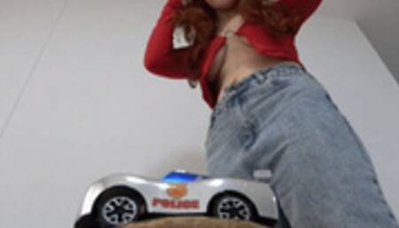 Marisa Destroys Silver Car