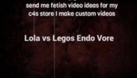 LOLA VS LEGOS endo Vore Legos have come to life and get crushed and eatenGiantess Foot Crush & Vore up close chewing Lego men Belly and digestion show avi