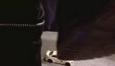 Giantess cat stomp with dirty muddy boots