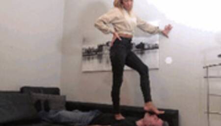 VIOLA - I love to DESTROY your ugly face under my feet - BRUTAL facetrampling, throatstanding, foot domination (For mobile devices)