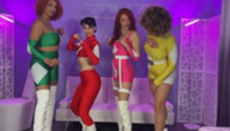 Lady Power Rangers Compare Size and Strength
