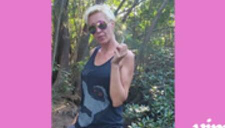 Bambi Smoking Outdoors