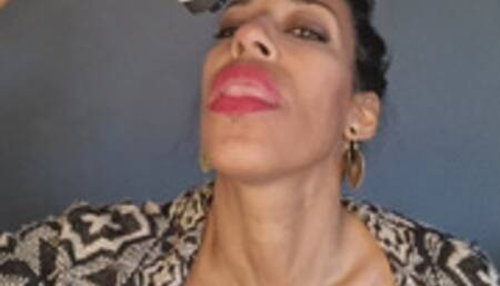 Chocolate syrup and my huge mouth