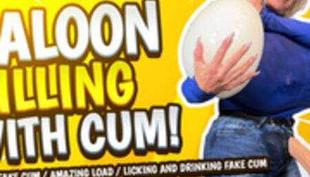 Playing with balloons and filling it with my cum!