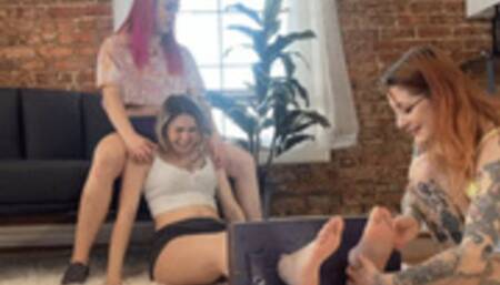 London Evans Tickled in the Stocks by Macy and Scarlett HD WMV