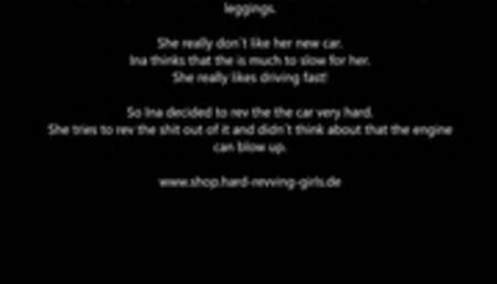 Ina revving in pointy black heels and red shiny leggings