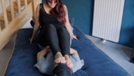 Nose pinched with my stinking feet - Breath Smothering - Foot Smell - Domination - Nose Pinching