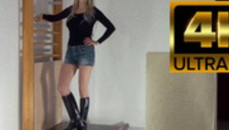 Brutal Trampling by Alina in Riding Boots - Cock and Ballcrush until Cum (4K)