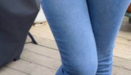 Scarlet Has a Big Jeans Wetting Accident Outside!