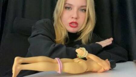 shrinked and get tied for bad behavior