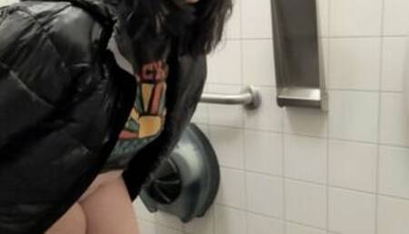 ASMR PUBLIC TOILET NOISY NYLON PUFFER and CORDUROY PANTS