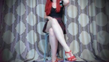 Mesmerized by My red sandals to suck cock