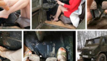 EXCLUSIVE HARD REVVING PEDAL PUMPING IN 1957 GERMAN TRUCK MERCEDES UNIMOG