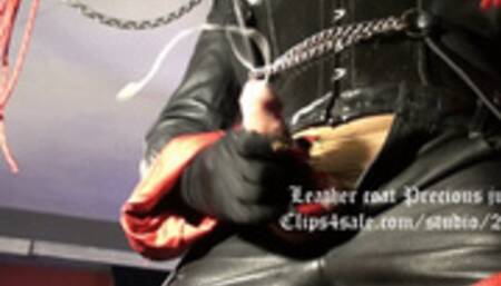 Leather coat precious juices