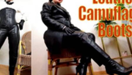 Sensual leather party :boots under pants