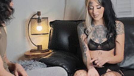 Tattooed Girl Sensual Massaged and Fucked With Fishnets On