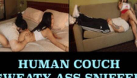 Goddess Jordyn - Human Couch Sweaty Ass Sniffer - {SD}