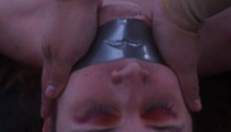 Mistress Rogue latex trampling slave with foot face fucking and sweat worship