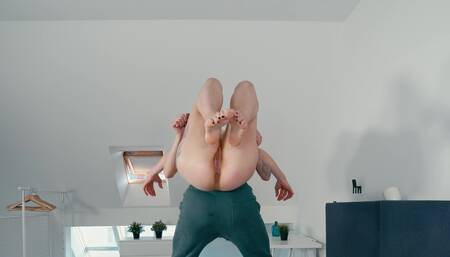 Naked Acro Yoga / Yoga First Time with The Slim and Beautiful Madison Quinn No Sex but Fun