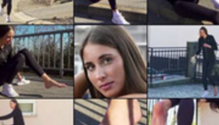 Mirna Bad Sprain While Jogging One Shoe Hopping (in HD 1920X1080)