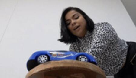 Penelope Humiliates And Crushes Blue Car