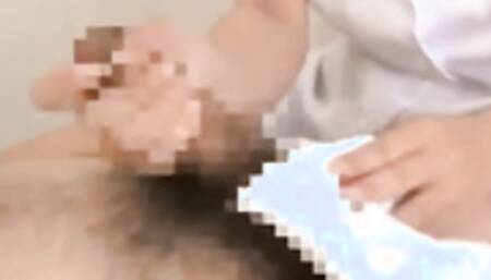 Japanese busty naughty babe gives pleasure