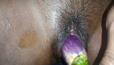 Fucked itself with brinjal