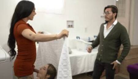 Ladyboy Eva and Spencer almost caught