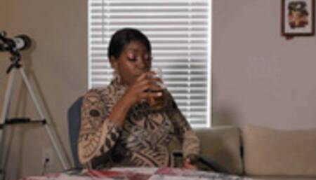 Barbiee burps while drinking soda