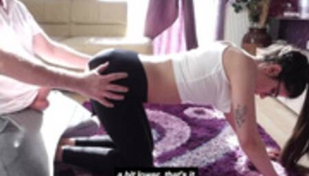 Step brother helps with workout and fucks me