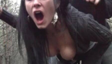 I was 18yo and tricked at a fuck date in the forest - he lets me drink his cum out of the condom