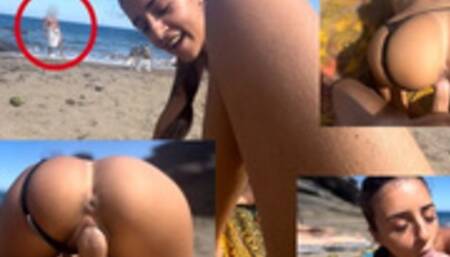 I get fucked on the beach with a voyeur from Hotmy.top