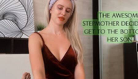 A cheeky stepmother came in and brazenly took her stepson's cock in her mouth, asked her to fuck.