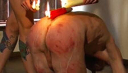 EXTREME CANDLE WAX ON ARSE - BITCHY MISTRESS & OSEL - MP4 file